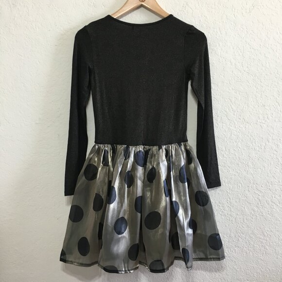 IMOGA Girls Size 12 Fit & Flare Polka Dot Party Dress Black/Gold Glitter NWT - Picture 11 of 15